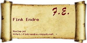 Fink Endre névjegykártya